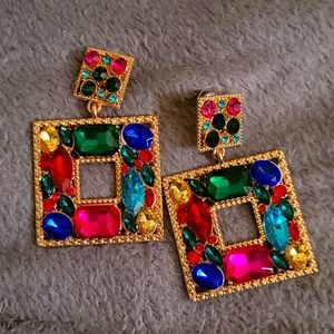 Multi Color Cubic Zirconia Earrings